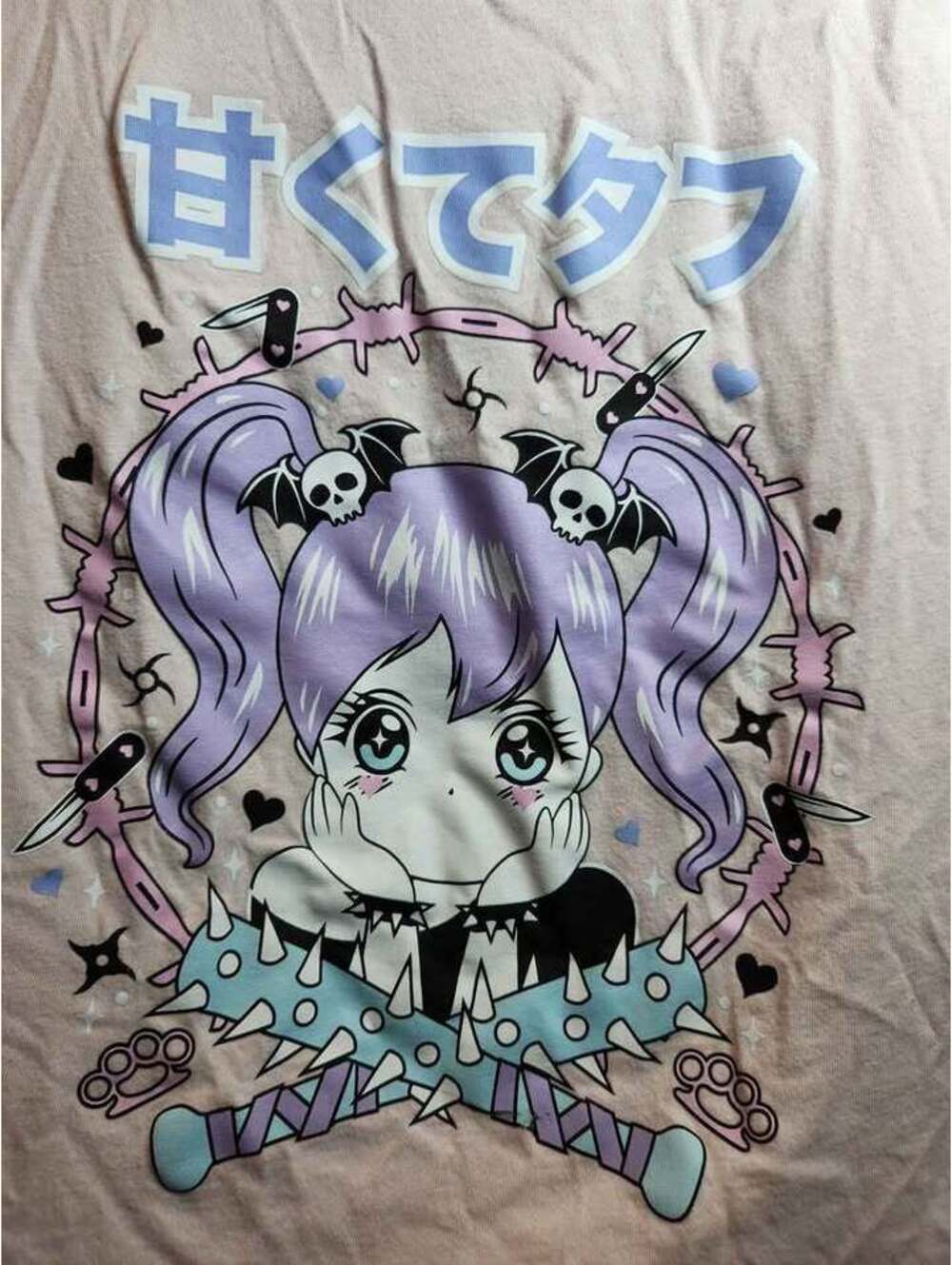 Hot Topic Pastel Kawaii Weapons Boyfriend Fit Girls T-Shirt